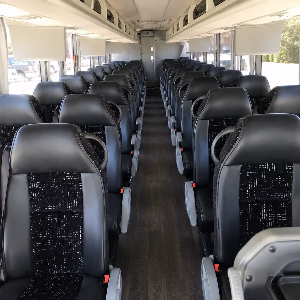 costa mesa 56 passenger charter bus inside
