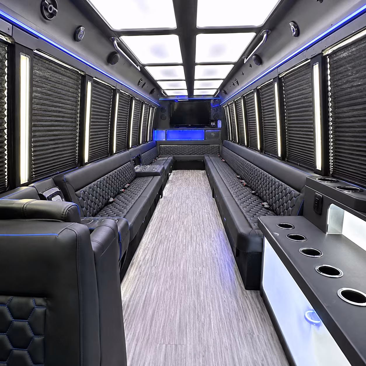 costa mesa party bus rental interior